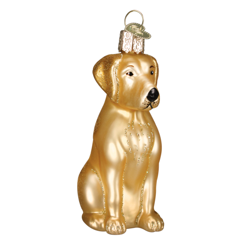 MH Ornament - Blown Glass - Yellow Labrador