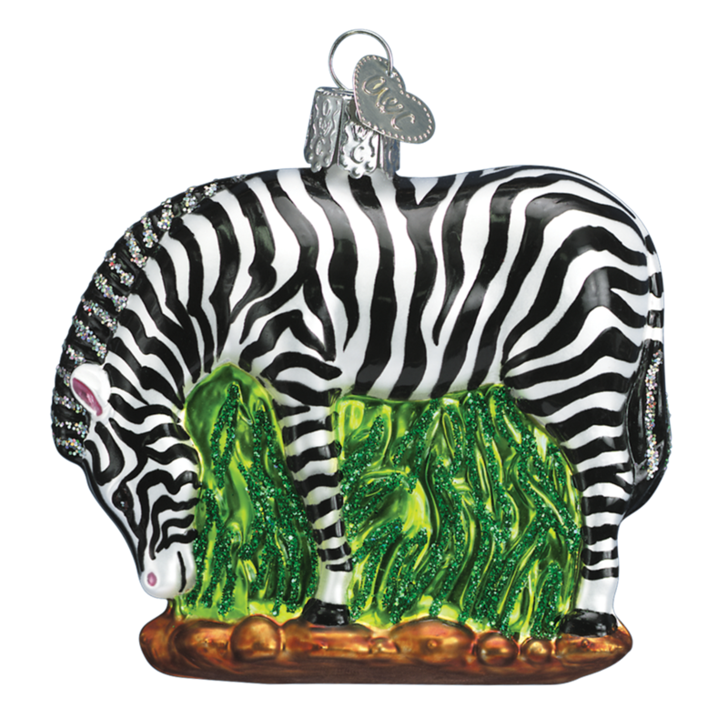 MH Ornament - Blown Glass - Zebra