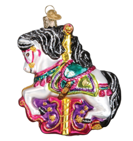 MH Ornament - Blown Glass -  Carousel Horse