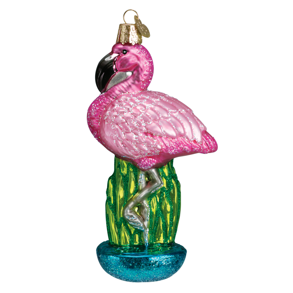 MH Ornament - Blown Glass -  Pink Flamingo