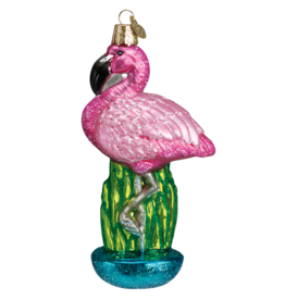 MH Ornament - Blown Glass -  Pink Flamingo
