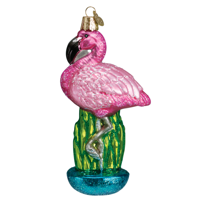 MH Ornament - Blown Glass -  Pink Flamingo