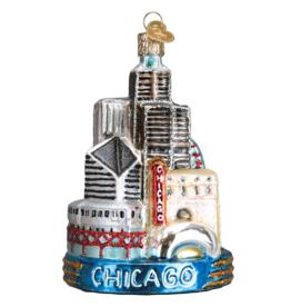 MH Ornament - Blown Glass - Cities -  Chicago