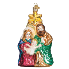 MH Ornament - Blown Glass - Holy Family with Star