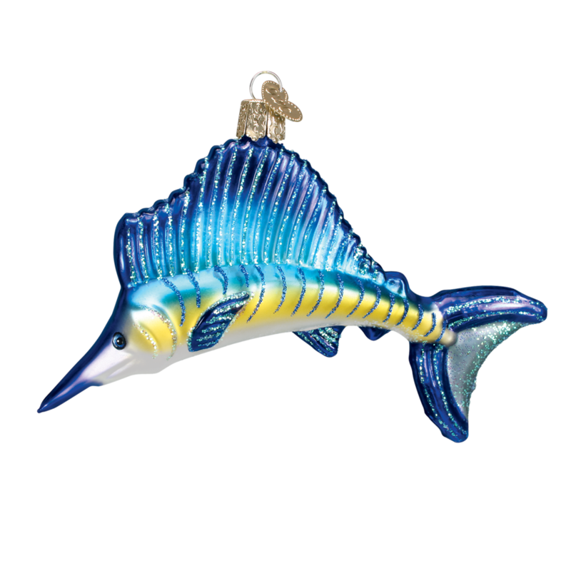 MH Ornament - Blown Glass - Sailfish