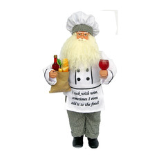 MH Santa - Cook with Wine -  18"