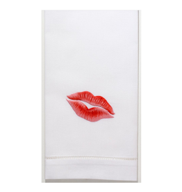 MH Hand Towel - Kiss - White Cotton