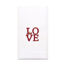 MH Hand Towel - Love Square - White Cotton