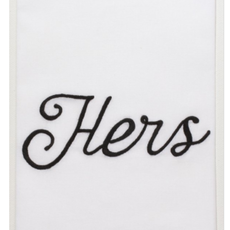 MH Hand Towel - Hers - White Cotton