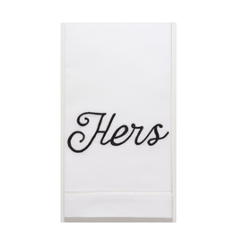 MH Hand Towel - Hers - White Cotton