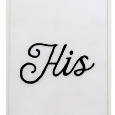 MH Hand Towel - His - White Cotton