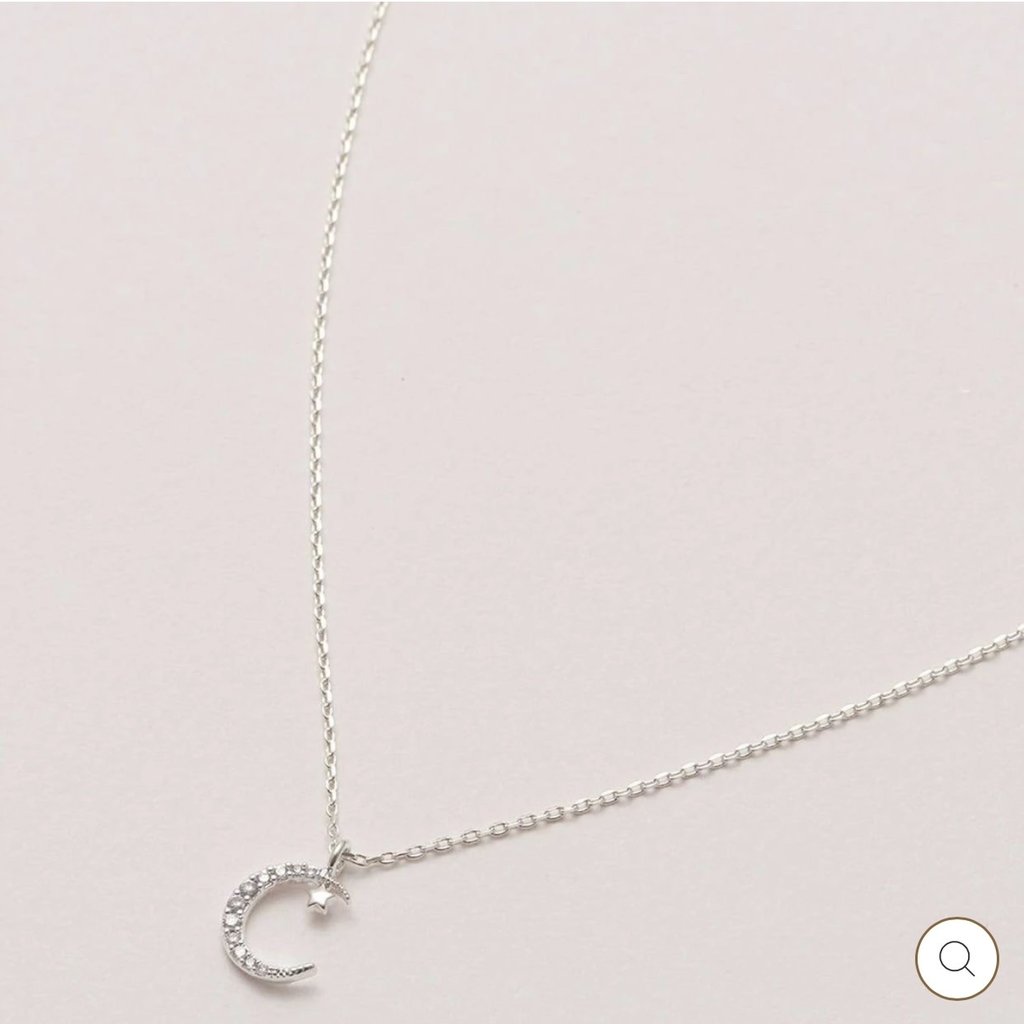 Necklace - Moon & Star - Silver Plated