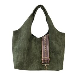 MH Tote - Hobo Suede- Inner Pouch and Woven Strap-