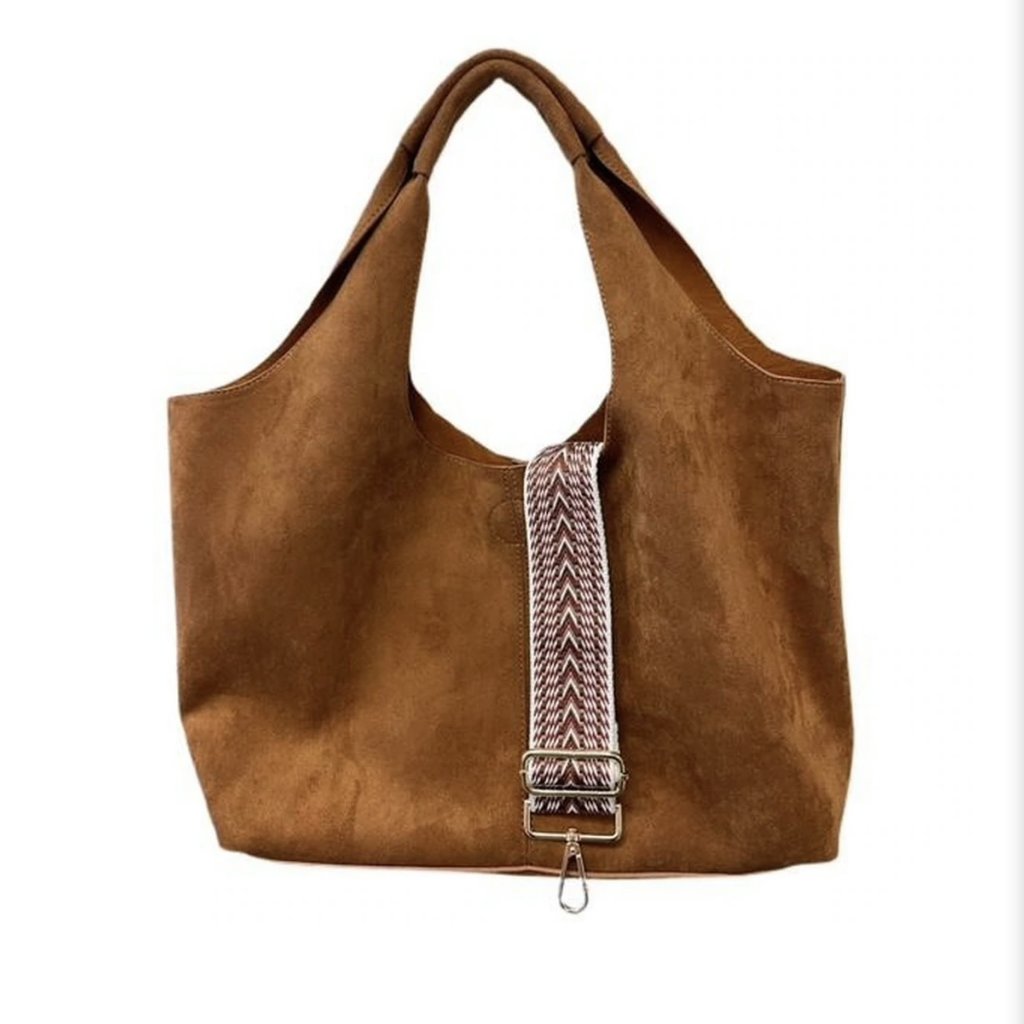 Gold Suede Hobo Bag