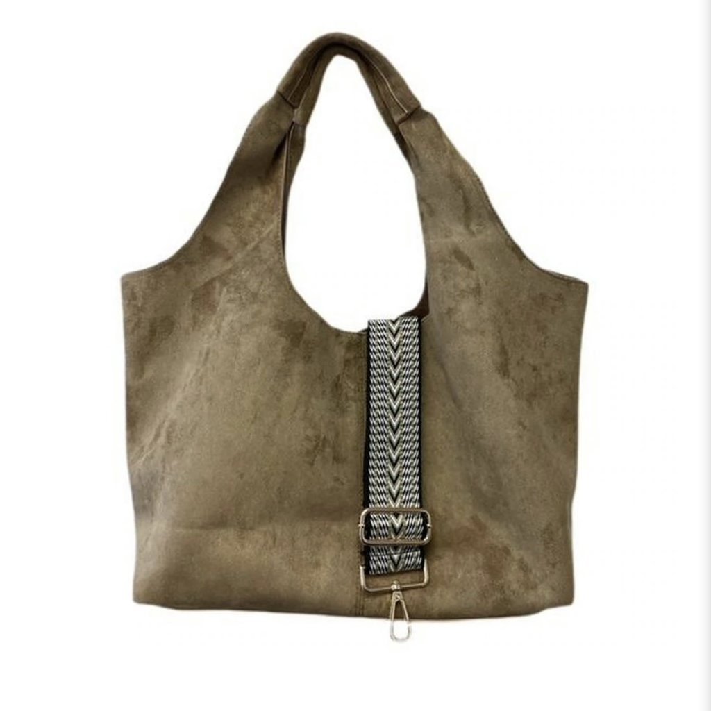 Ahdorned Vegan Suede Hobo Tote & Inner Pouch Without Strap - Chocolate -  Her Hide Out