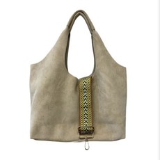 MH Tote - Hobo Suede- Inner Pouch and Woven Strap-