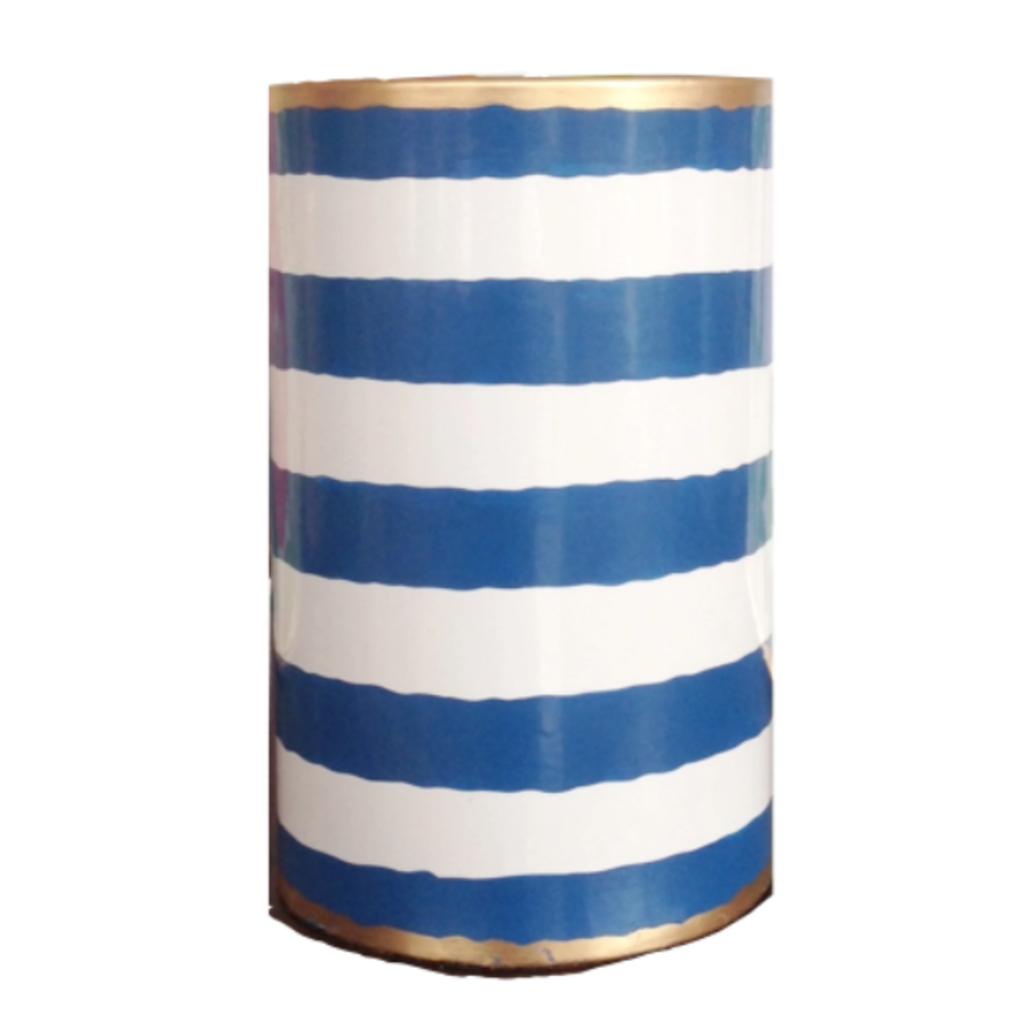 Pen Cup - Navy Striped - Hand Painted - 6"H