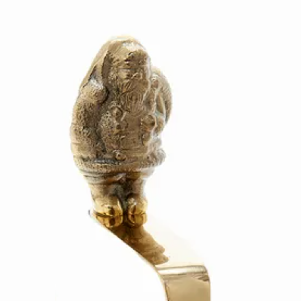 MH Stocking Hanger - Santa - Brass