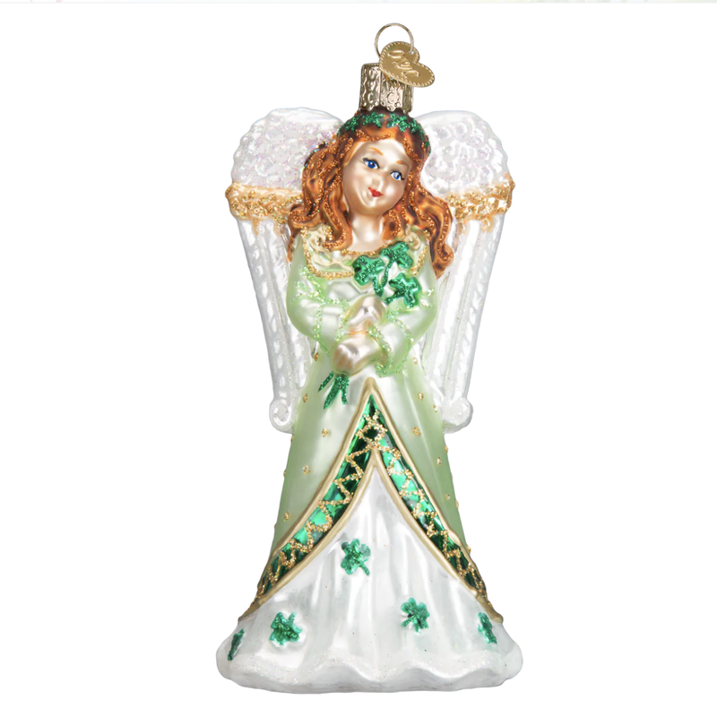Ornament - Blown Glass - Irish Angel