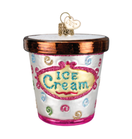 MH Ornament - Blown Glass - ice Cream Carton
