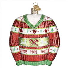 Ornament - Blown Glass - Festive Christmas Sweater