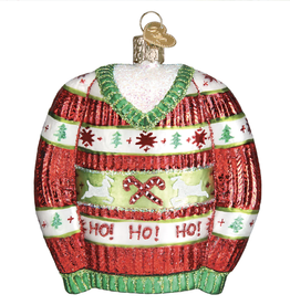 Ornament - Blown Glass - Festive Christmas Sweater