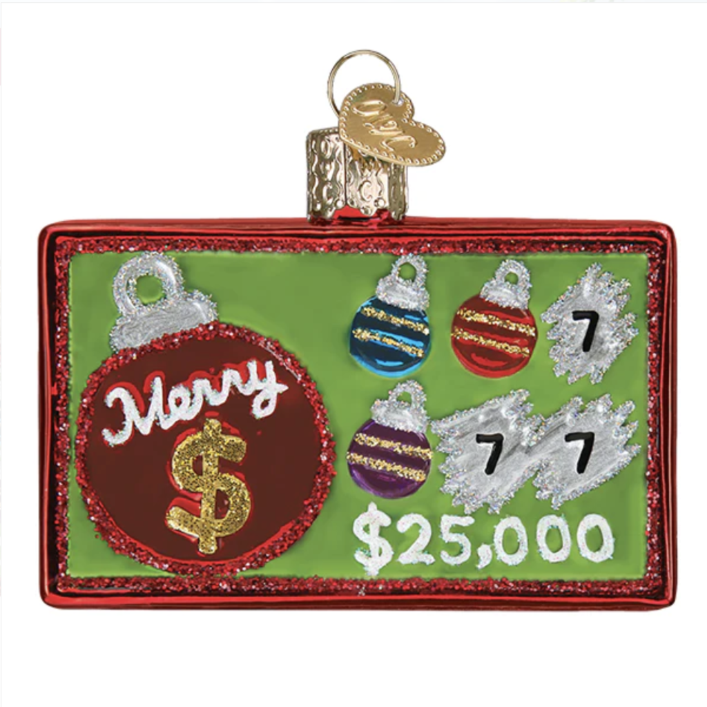 Ornament - Blown Glass - Merry Ticket