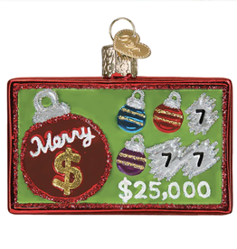 Ornament - Blown Glass - Merry Ticket