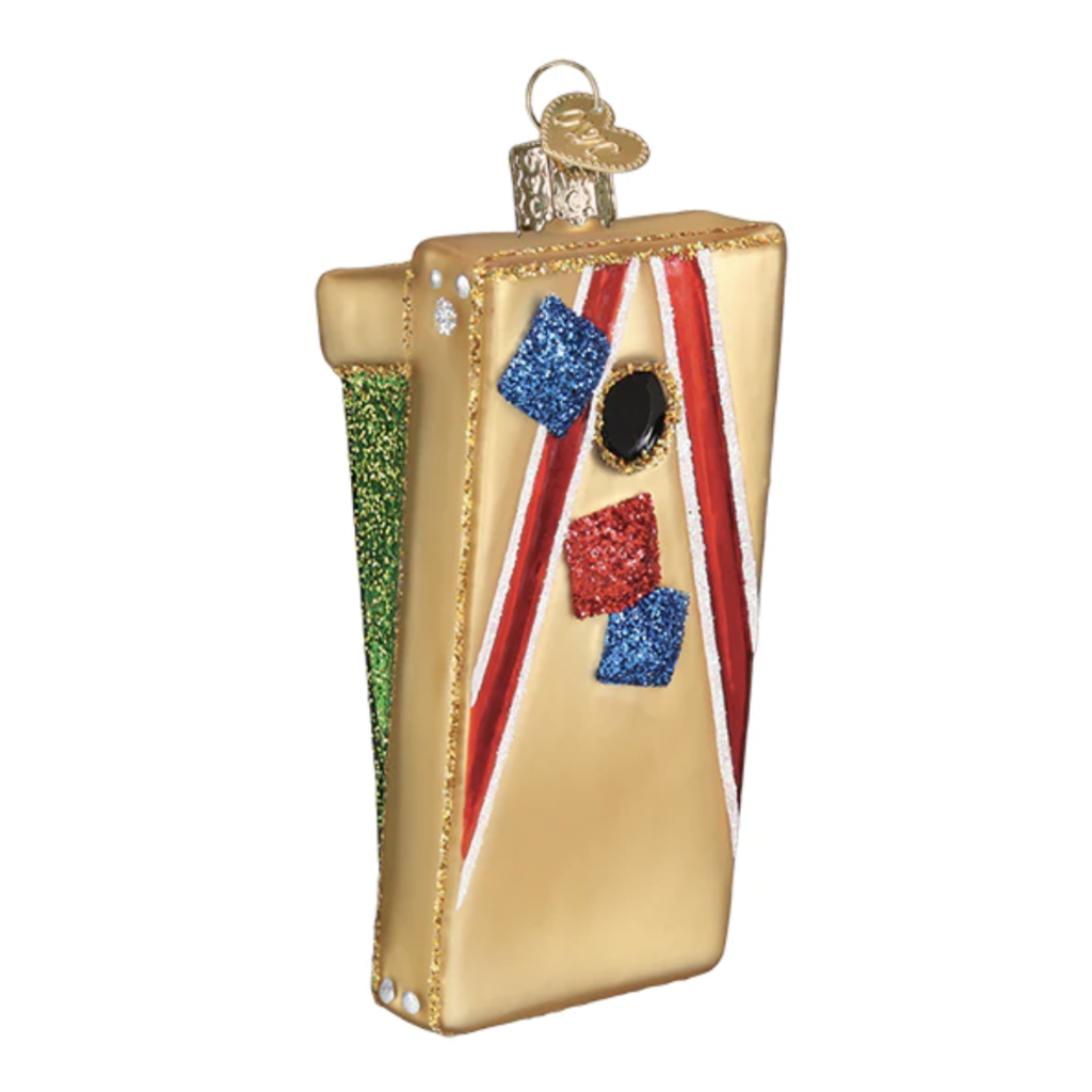 Ornament - Blown Glass - Corn Hole Game