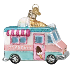 Ornament - Blown Glass - Ice Cream Truck