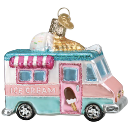 Ornament - Blown Glass - Ice Cream Truck