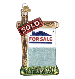 Ornament - Blown Glass - Realty Sign