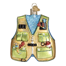 Ornament - Blown Glass - Fishing Vest