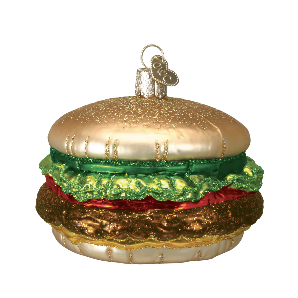 Ornament - Blown Glass - Cheeseburger