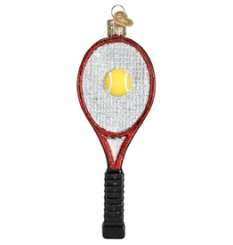 Ornament - Blown Glass - Red Tennis Racquet