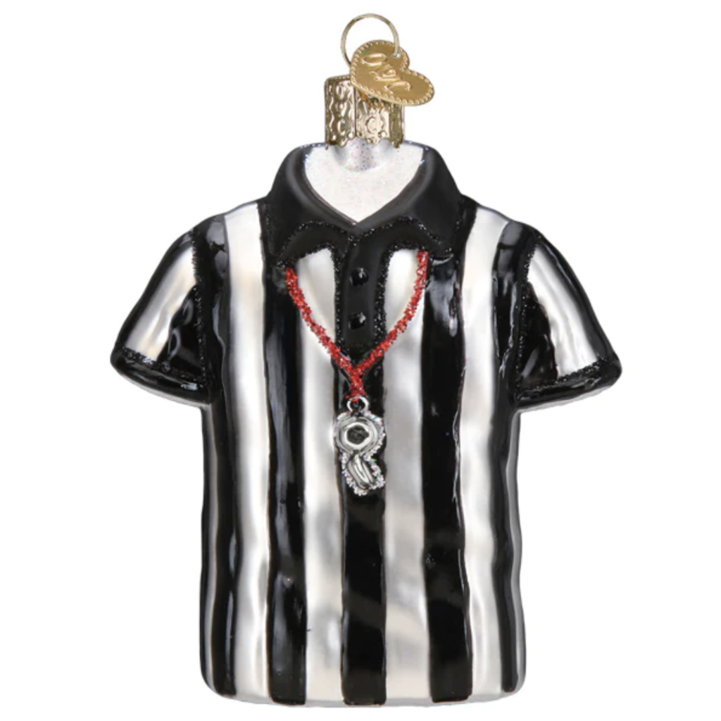 Ornament - Blown Glass - Referee Shirt