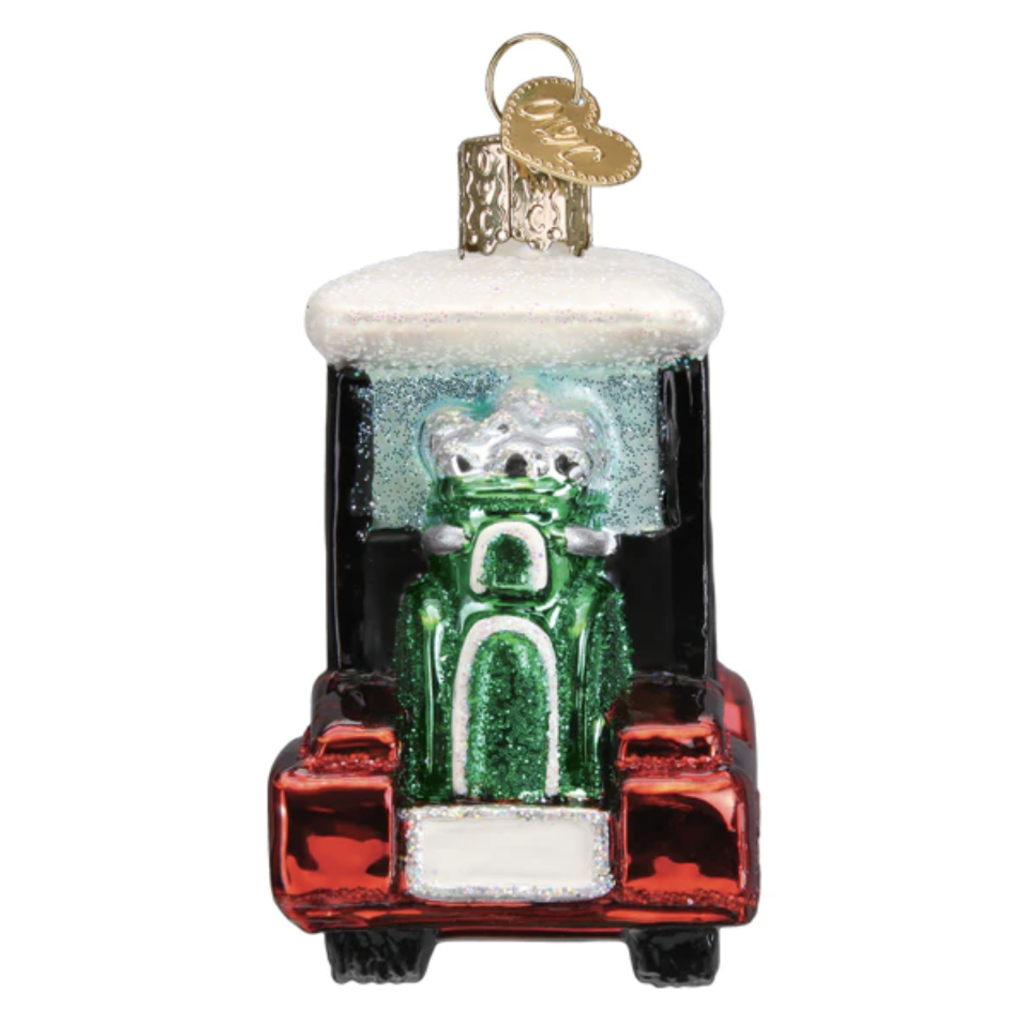 Ornament - Blown Glass - Golf Cart