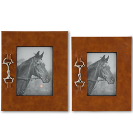 Frame - Tan Leather w/Silver Horse Bit - 4x6"