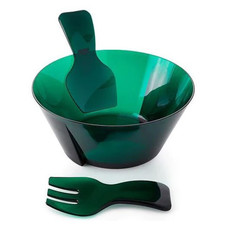 MH Salad Bowl w/Servers - Synthetic Crystal - Green