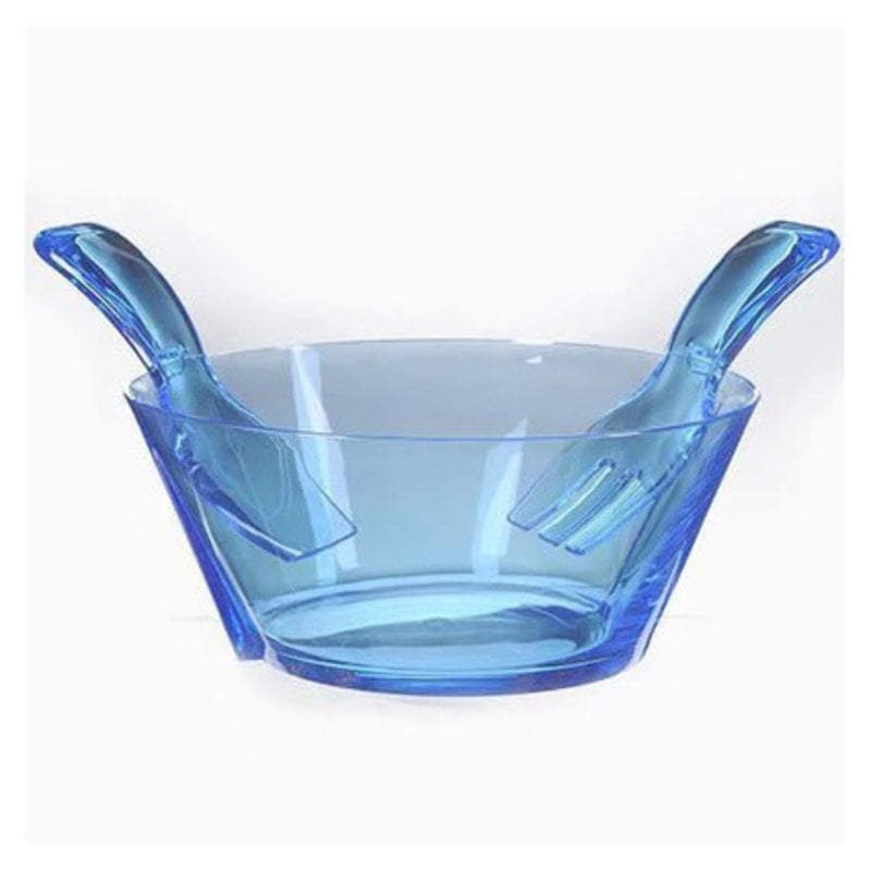 MH Salad Bowl w/Servers - Synthetic Crystal - Turquoise