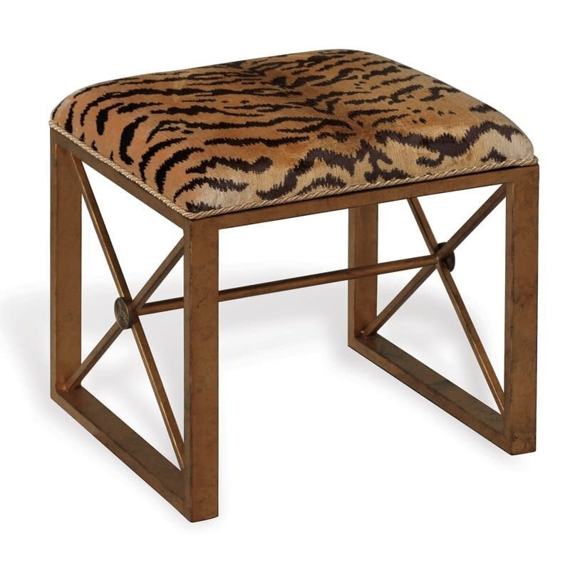 Scalamandre Gold Medallion Bench in Le Tigre Natural