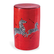 MH Garden Stool - Scalamandre Zebra - Red