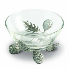 MH Dip Bowl - Glass & Pewter - Artichoke