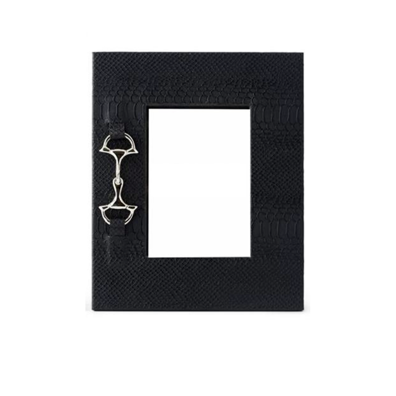 Frame - Black Leather w/Silver Horse Bit - 4x6"