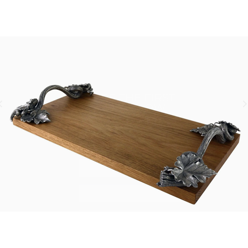 MH Cheese Board - Autumn Vine Wood & Pewter - 10"x18"x3"