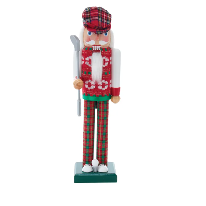 Nutcracker - Golfer - Red/Green -  15"