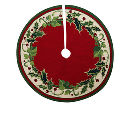 MH Tree Skirt - Hooked - Holly and Ivy - 52" D
