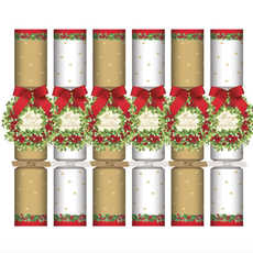 MH Christmas Crackers - 12" -  Holly and Berry Wreath - Box of 6
