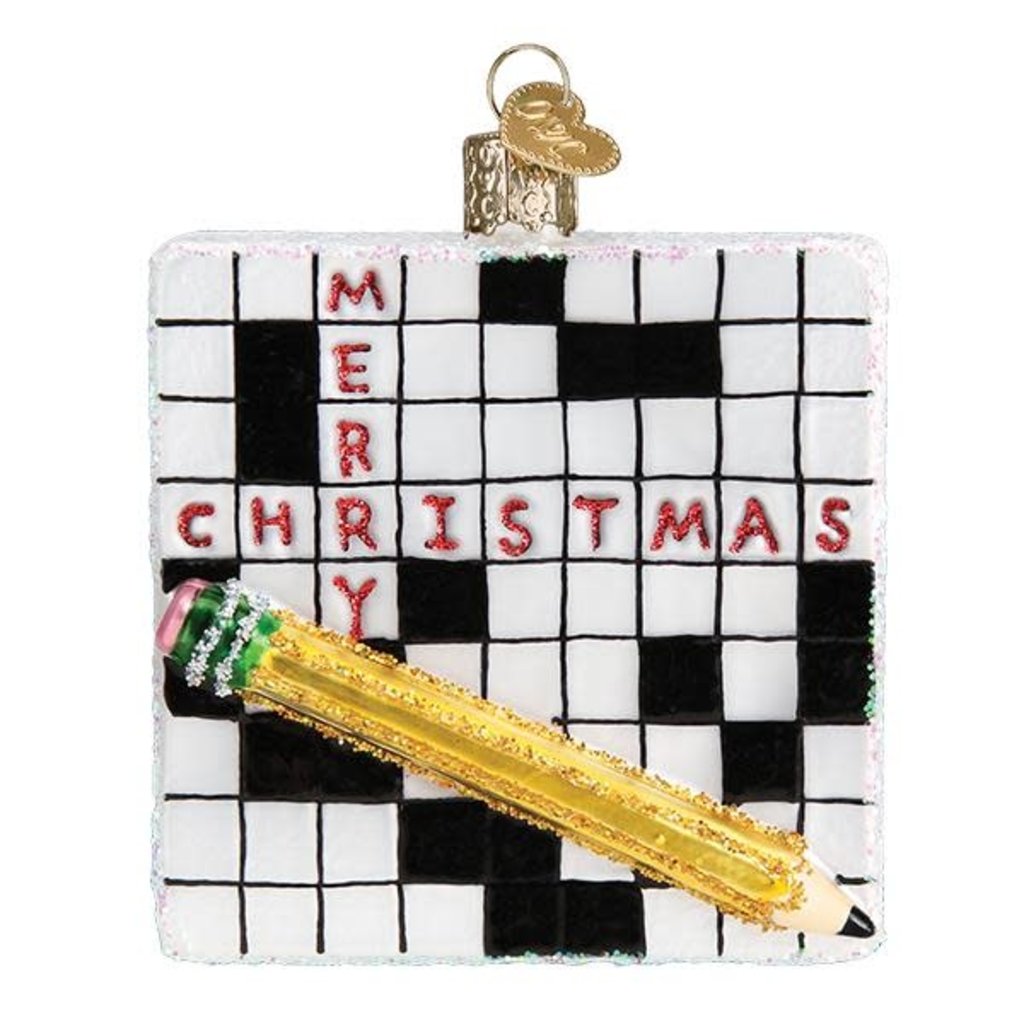 MH Ornament - Blown Glass - Crossword Puzzle