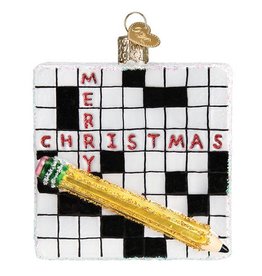 MH Ornament - Blown Glass - Crossword Puzzle